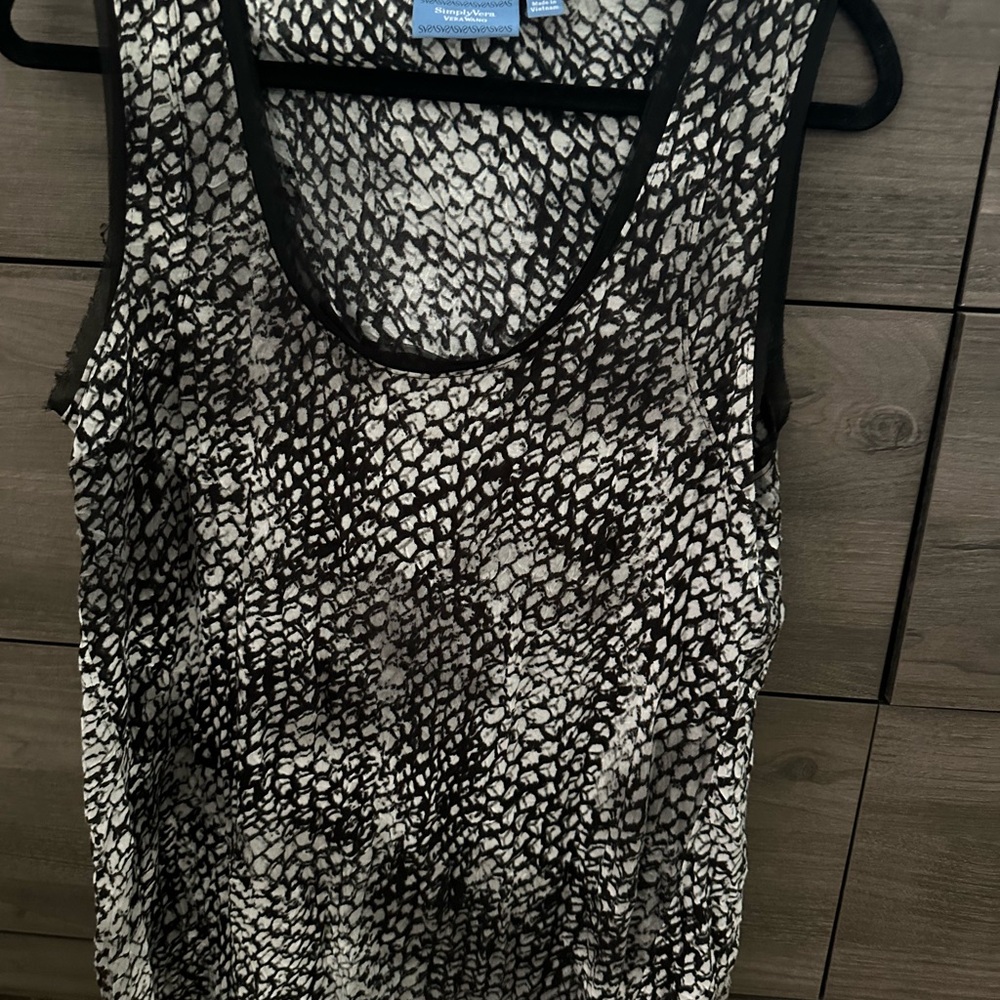 Simply Vera Vera Wang Black and Gray Snakeskin Tank Top